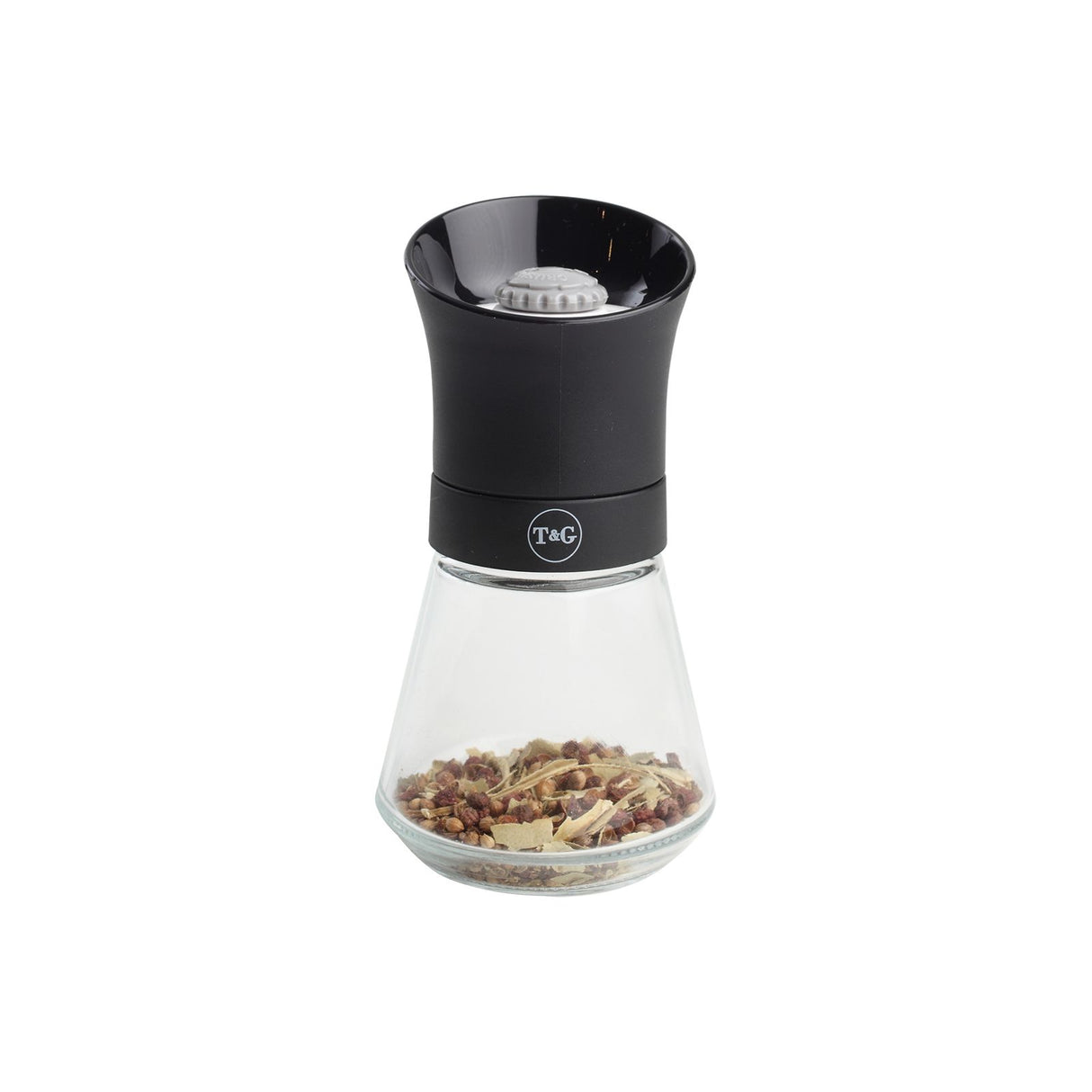 帶有黑色塑膠蓋的香草和香料陶瓷研磨機(126 毫米)