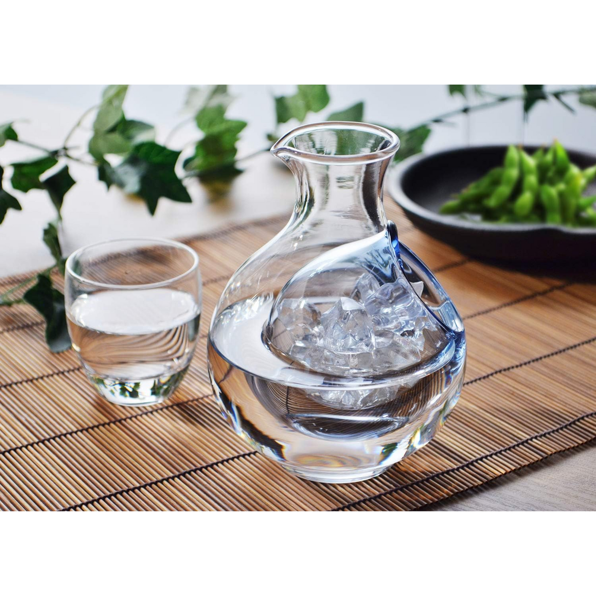 清酒玻璃瓶(藍色)360ml - 日本手工製作