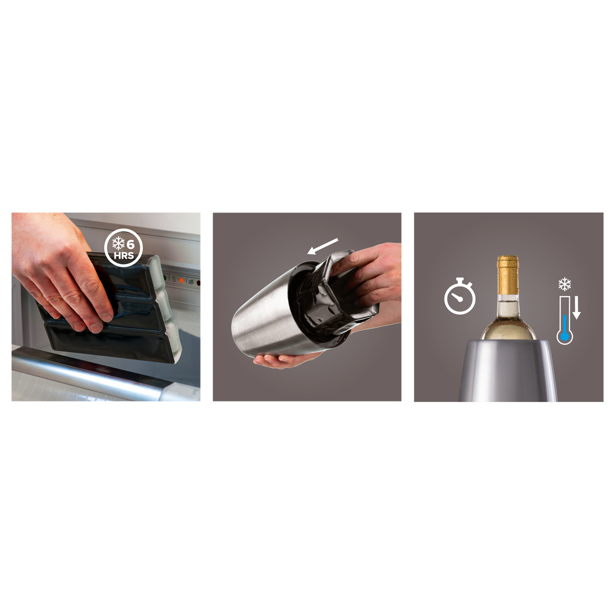 主動冷卻酒櫃 - 優雅 - 不鏽鋼