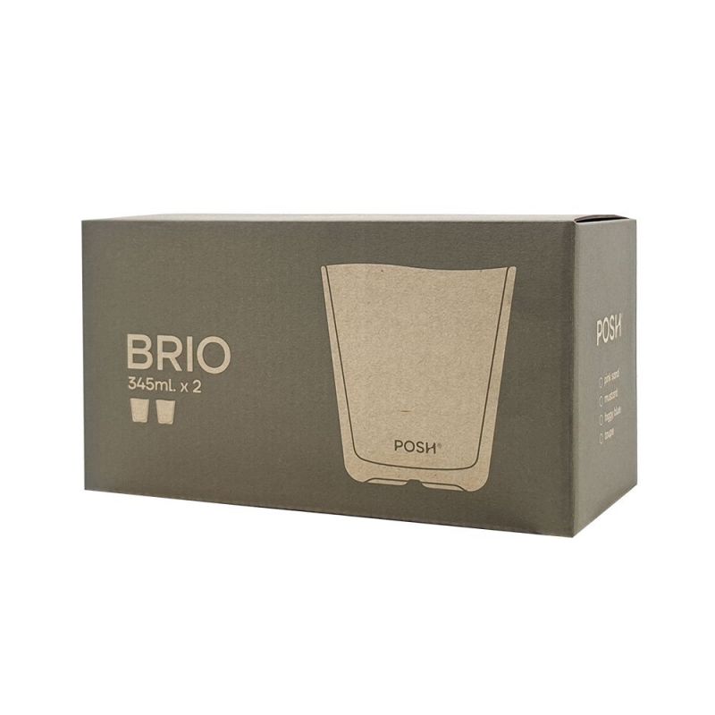 POSH® Brio Double Rock Glass 345ml - Pink Sand (Set of 2)