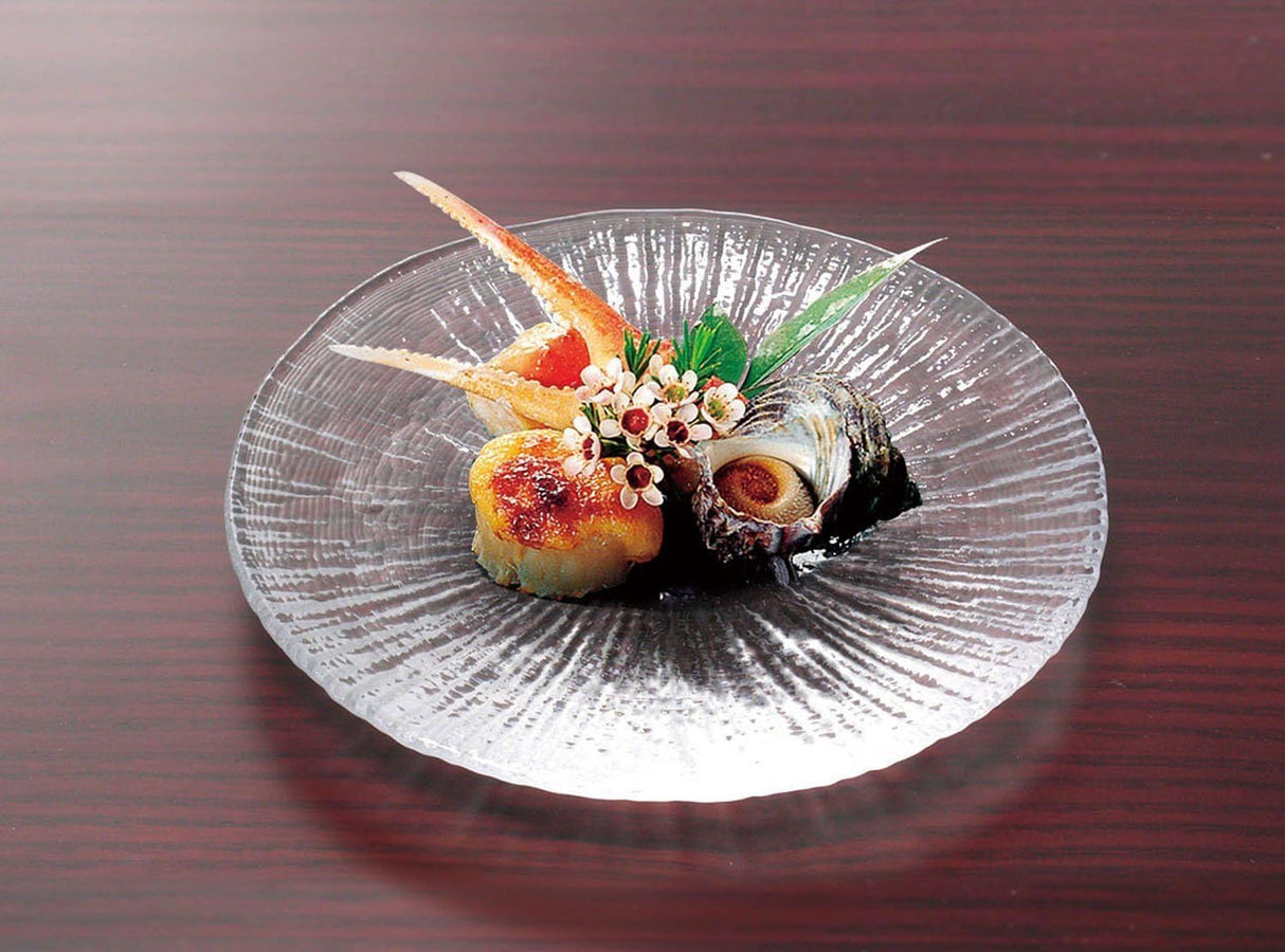 日本餐廳專業用玻璃圓盤(3個)