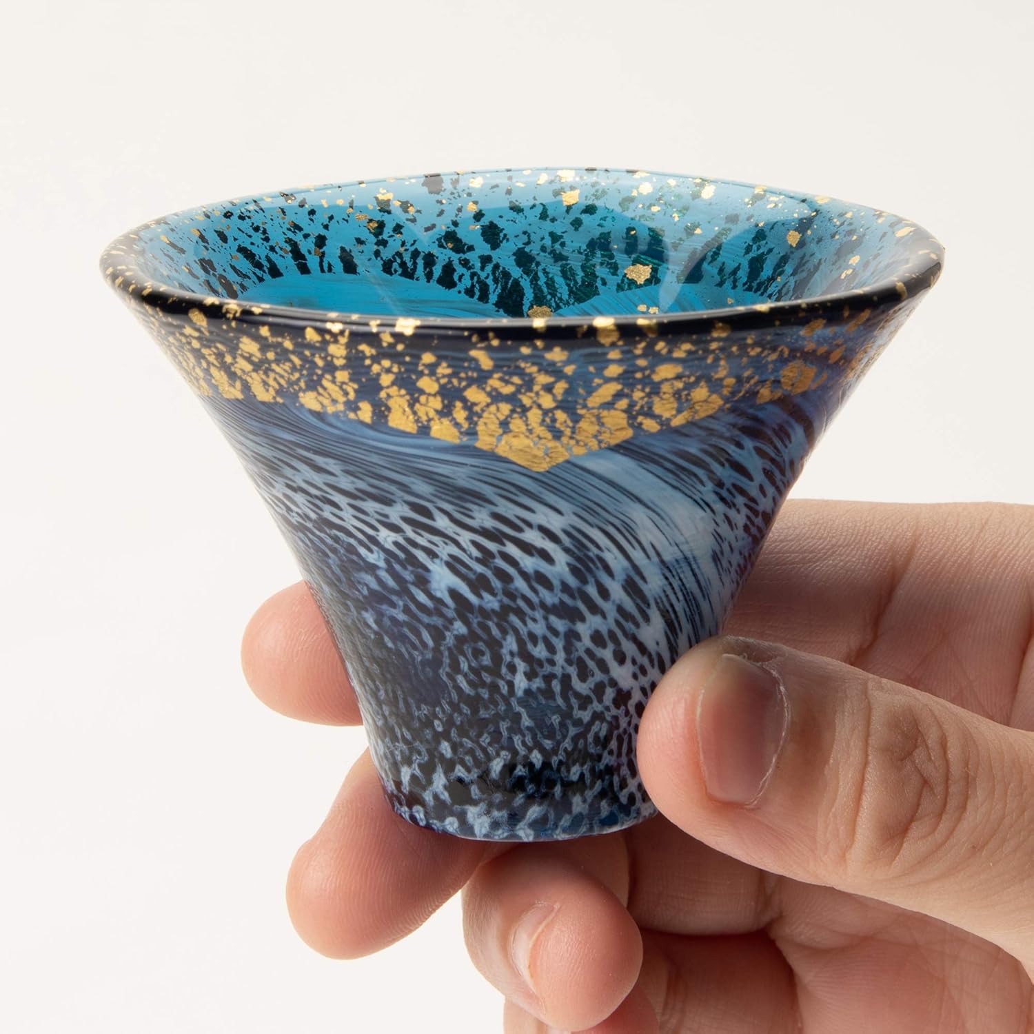 手工清酒杯 SHOFUKUHAI 藍金