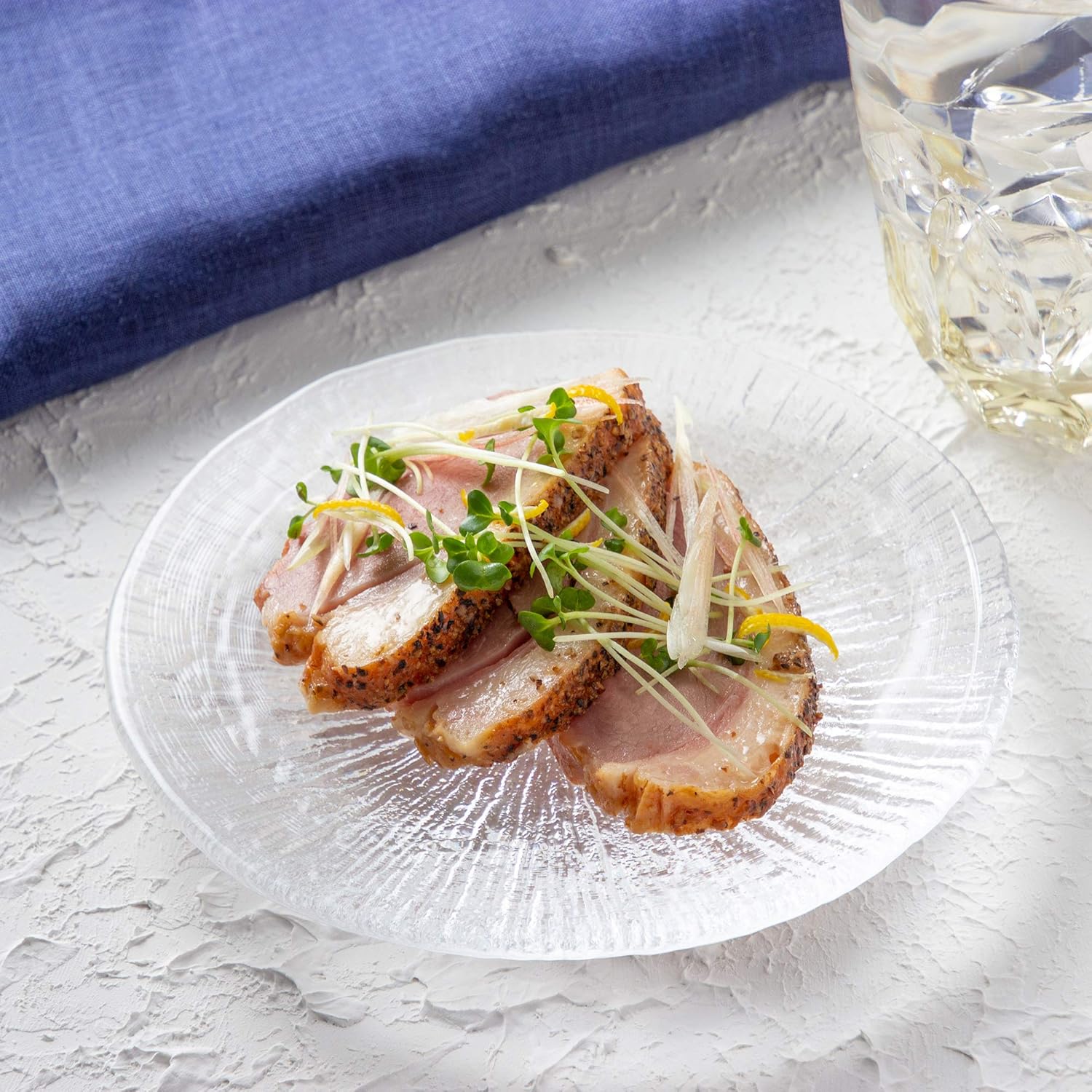 日本餐廳專業用玻璃圓盤(3個)