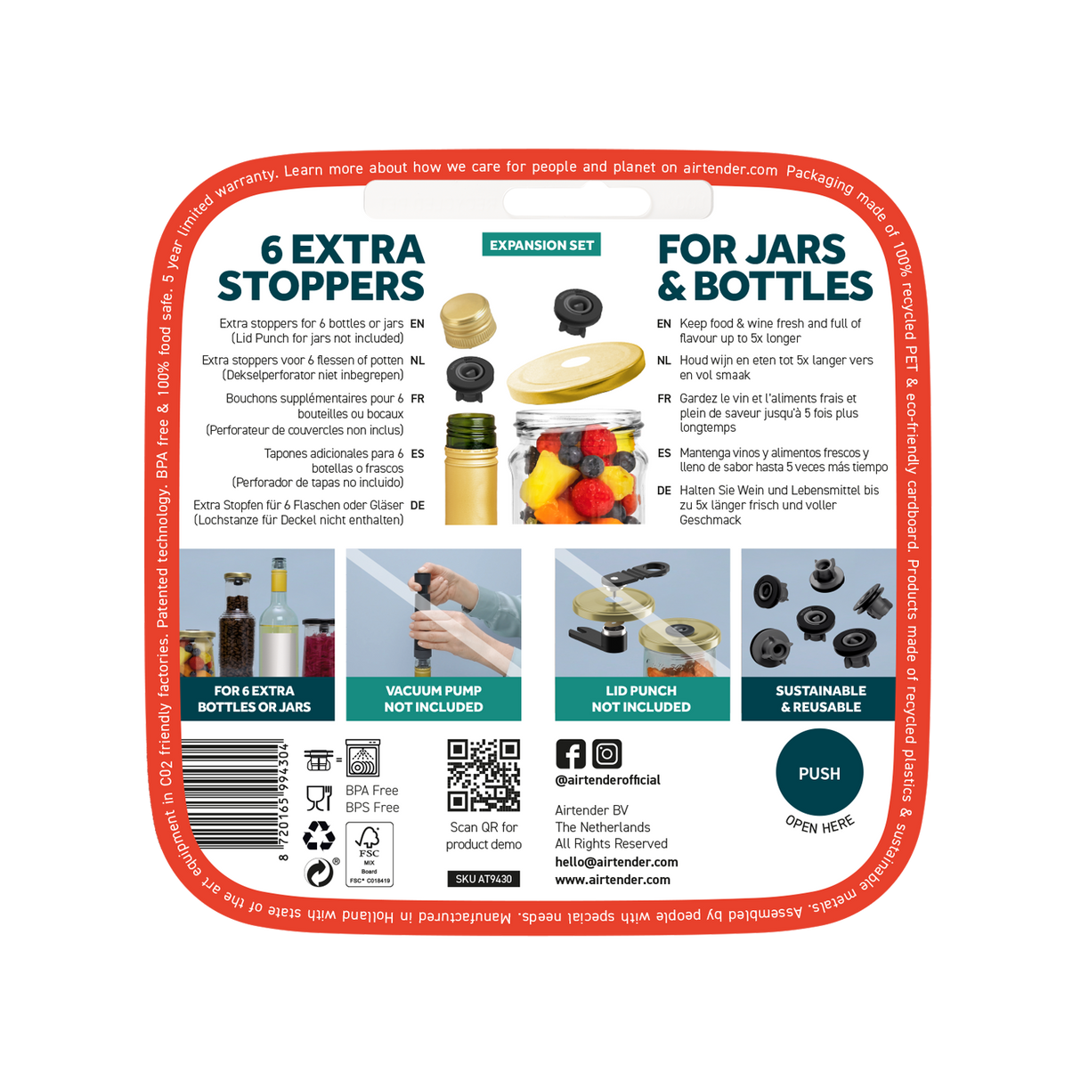 Extra Stoppers 6-Pc Blister Pack