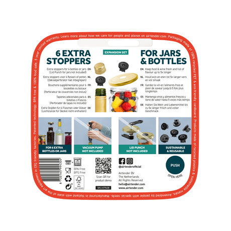 Extra Stoppers 6-Pc Blister Pack