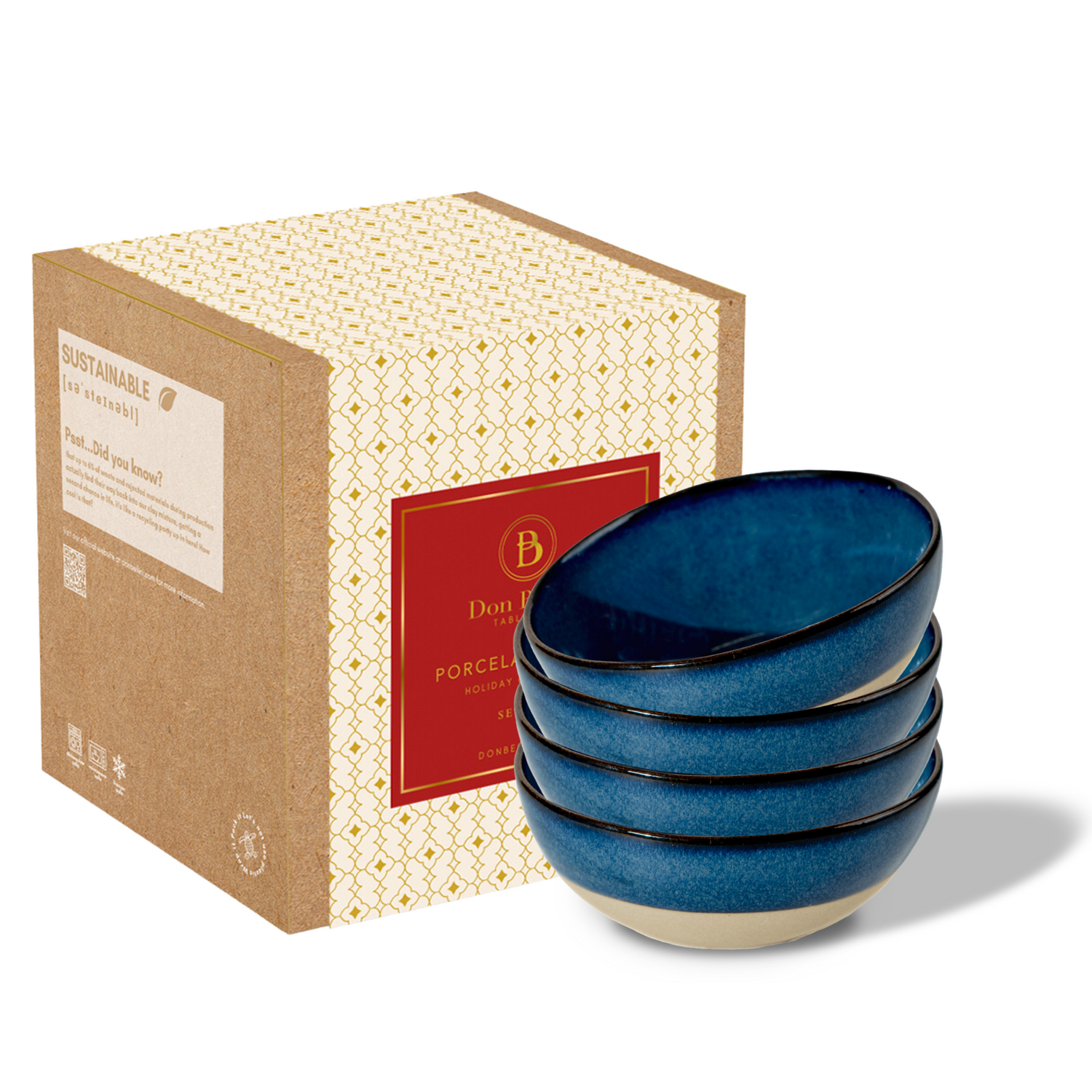 Craftstone Small Bowl Set - 4-Piece Set (Ultramarine)
