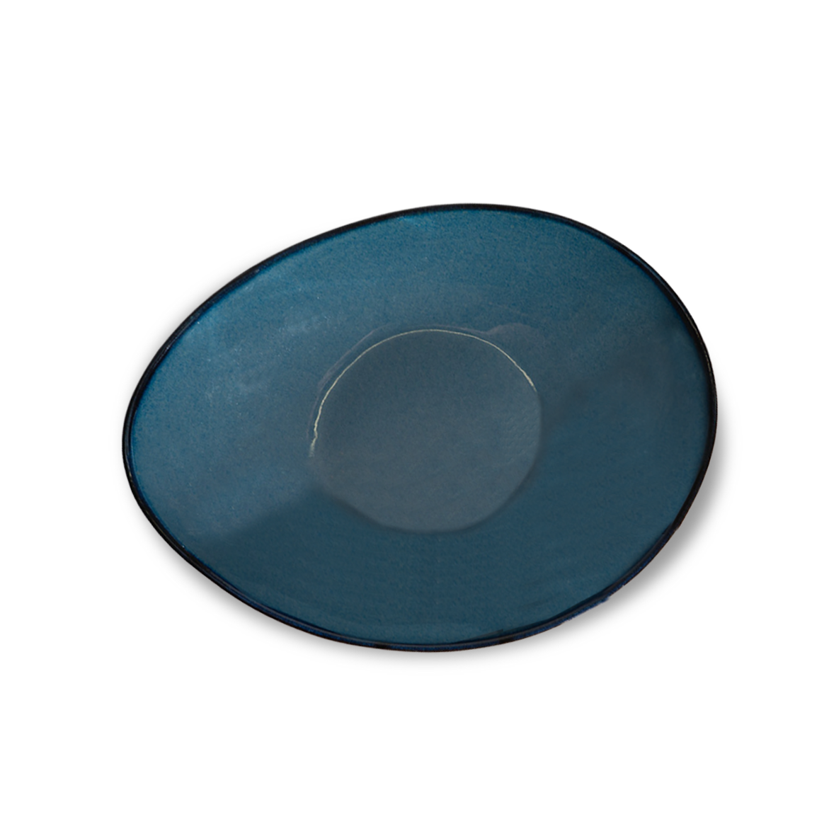 工藝石橢圓形碗 10" l 25 CM - 群青色