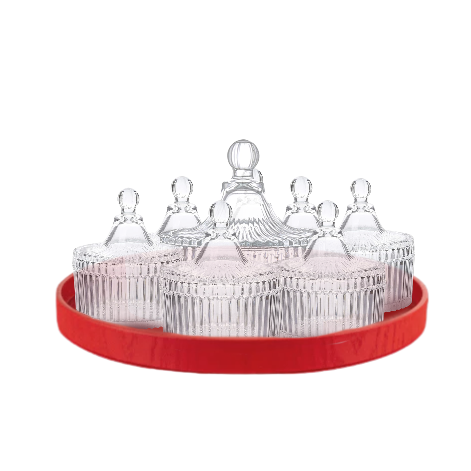 【大吉大利】27cm圓形紅色攢盒套裝