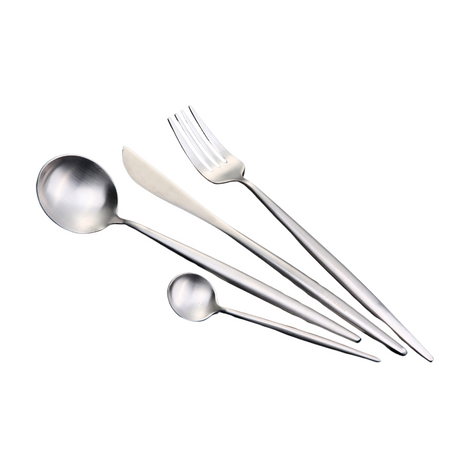 Pompei 18/10 Stainless Steel Dinner Fork - Set of 4 (Matte Silver)