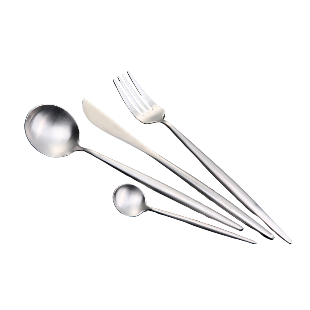 Pompei 18/10 Stainless Steel Dinner Spoon - Set of 4 (Matte Silver)