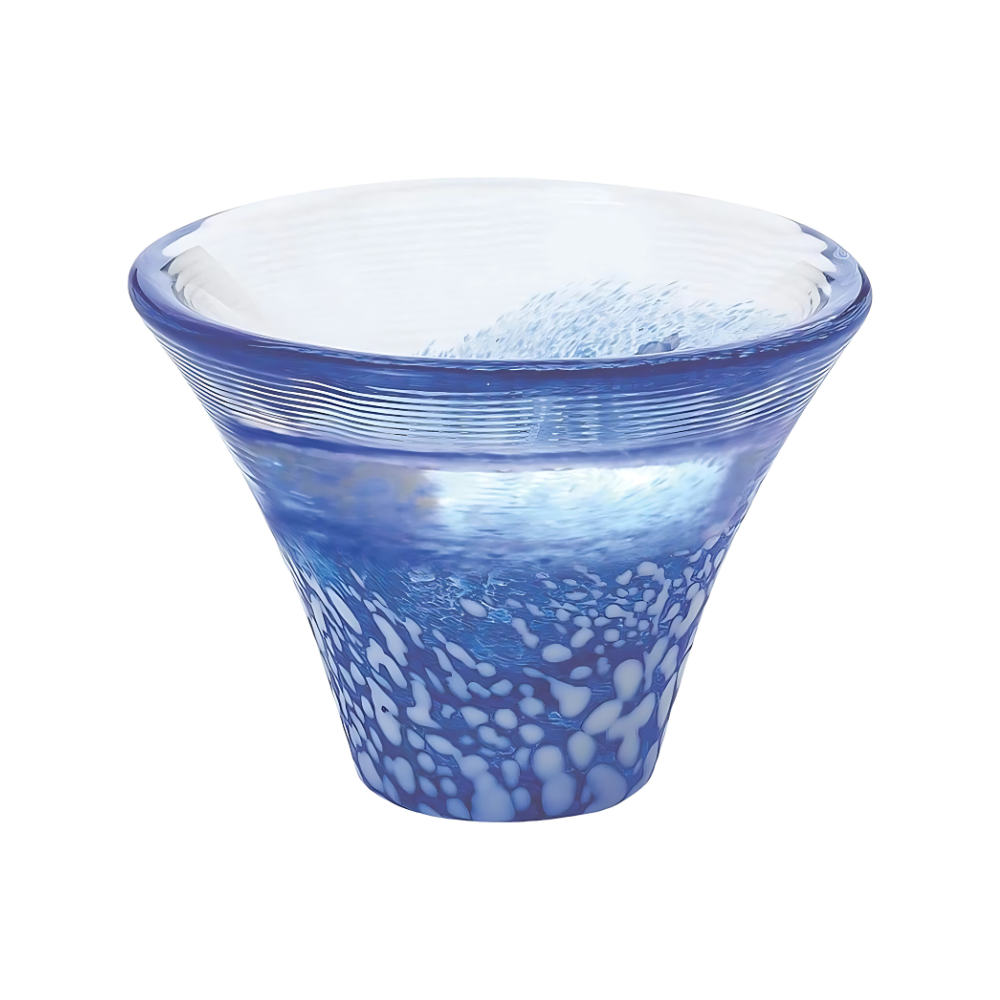 手工富士山清酒杯 - 藍色