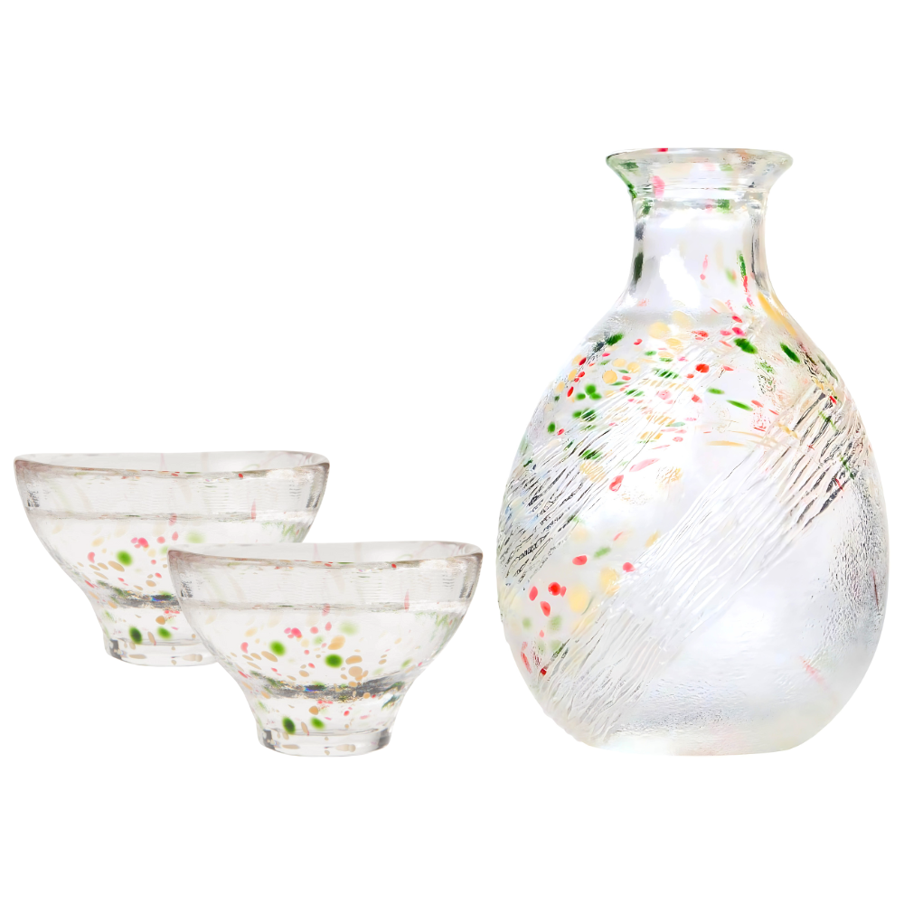 手工製作 250 毫升琥珀水瓶及配套清酒杯