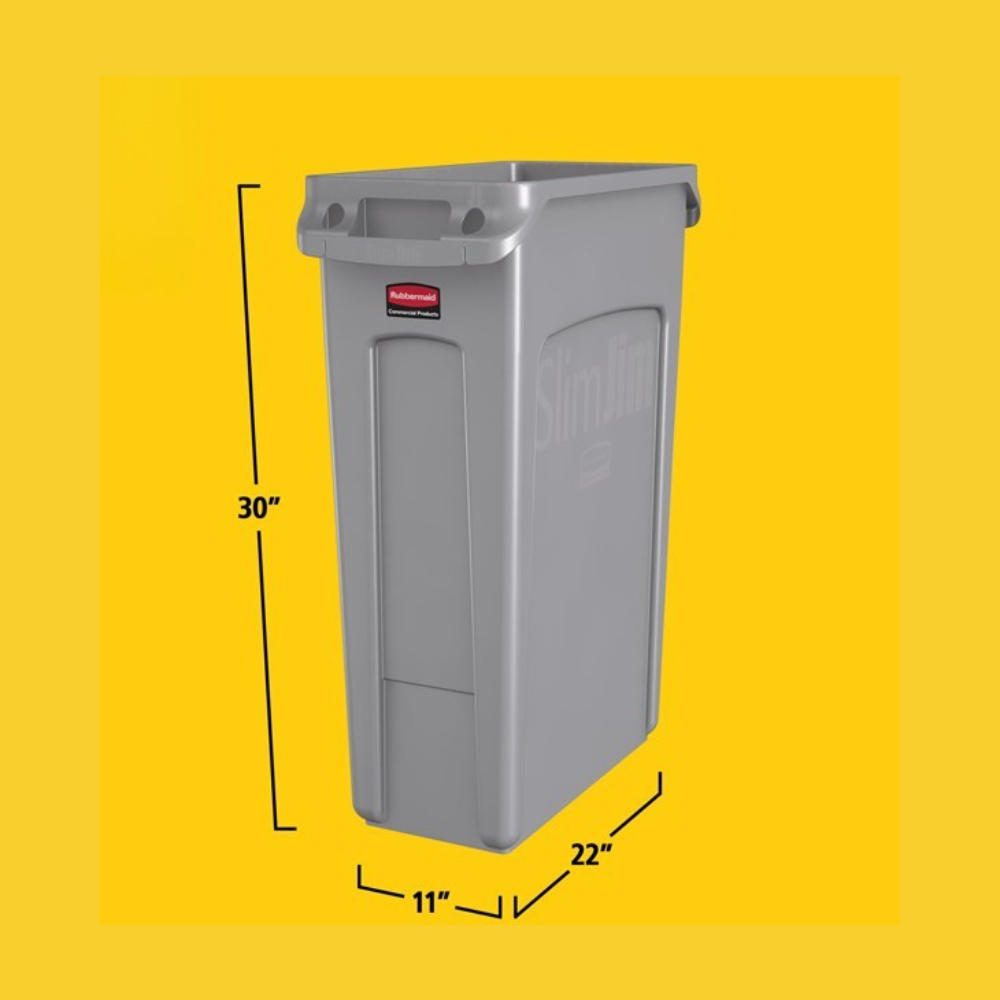 Vented Slim Jim® 23 Gal Gray