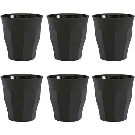 Picardie 柔軟觸感玻璃杯黑色 250ml（6 件）