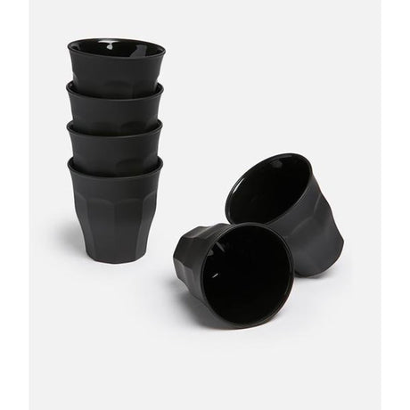 Picardie 柔軟觸感玻璃杯黑色 250ml（6 件）