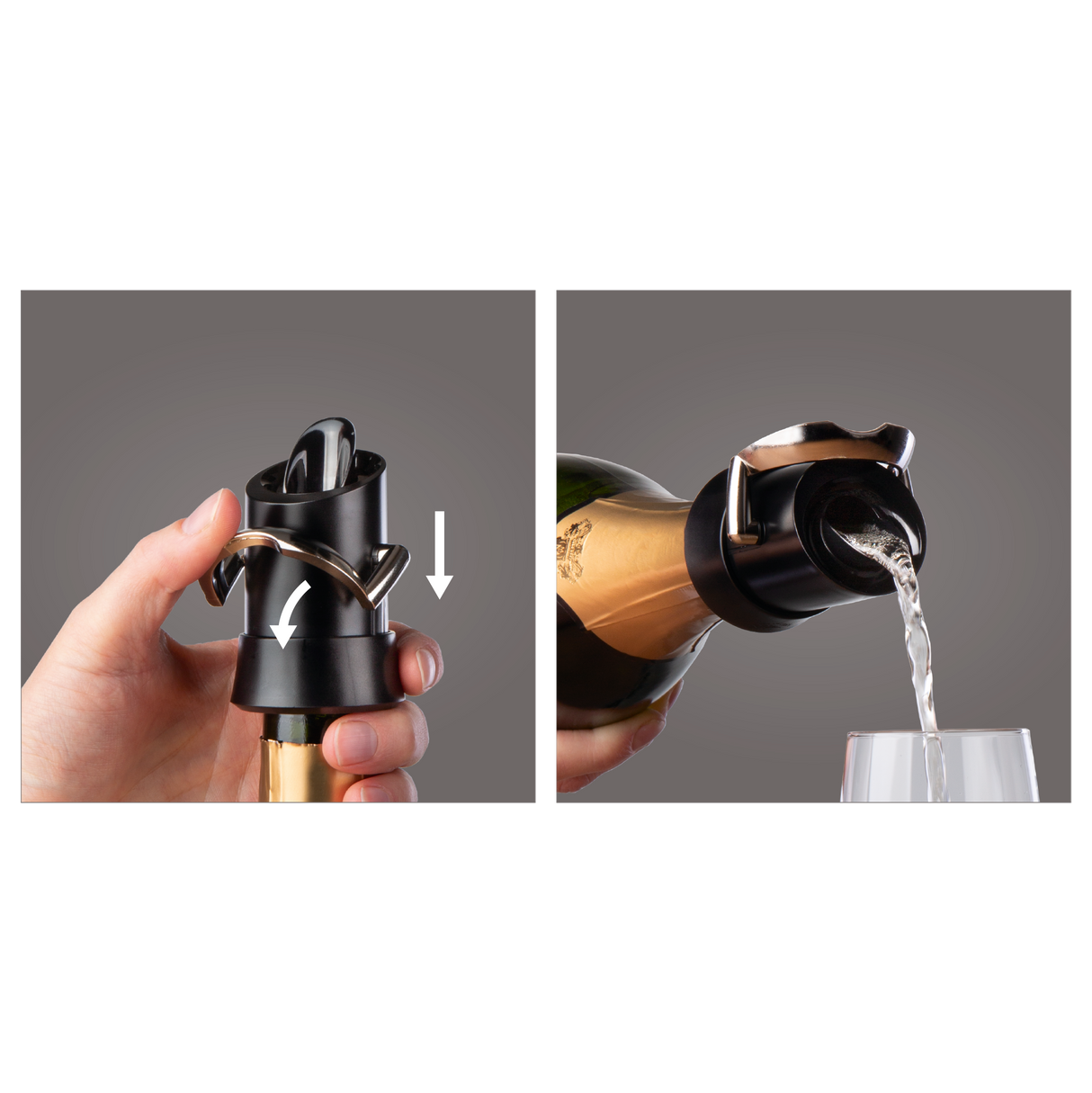 Champagne Saver & Pourer - Black