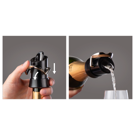 Champagne Saver & Pourer - Black