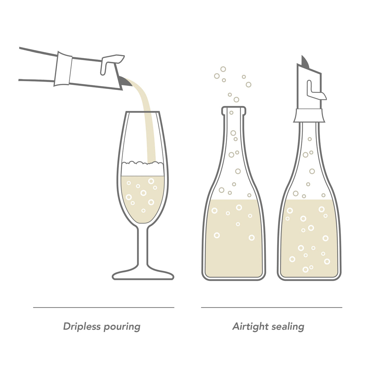 Champagne Saver & Pourer - Black