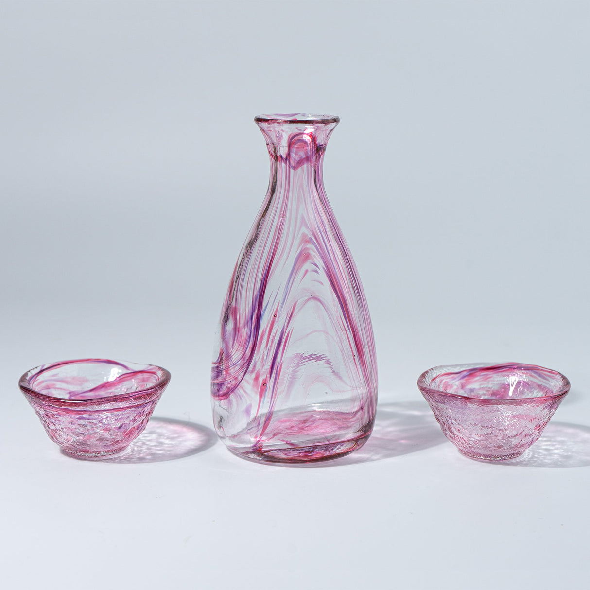 Handmade Sake Cup & Carafe Set - Pink