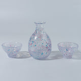 Handmade Sake Cup & Carafe Set - Pink/Blue