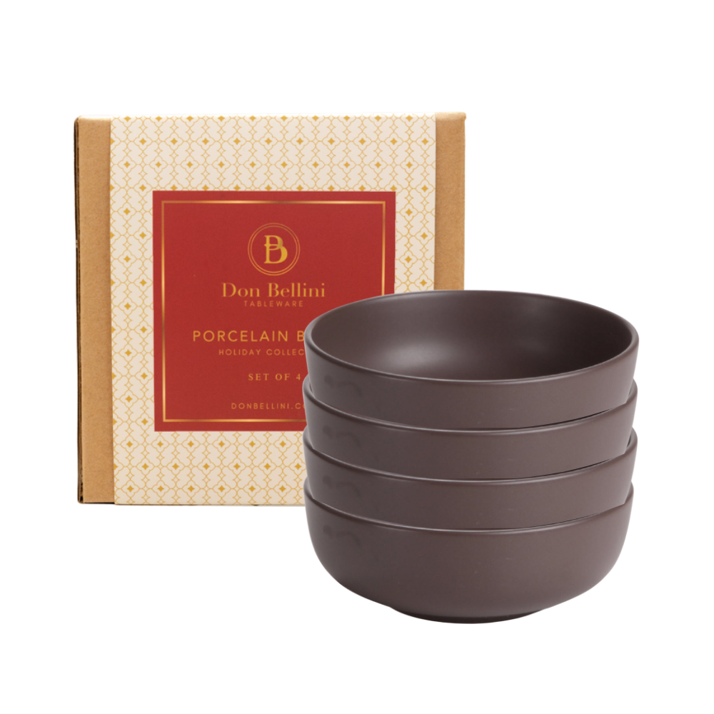 De Terra Small Bowl Set - 4-Piece Set (Brown)