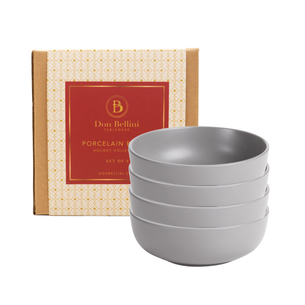 De Terra Small Bowl Set - 4-Piece Set (Grey)