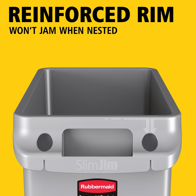 Vented Slim Jim® 23 Gal Gray