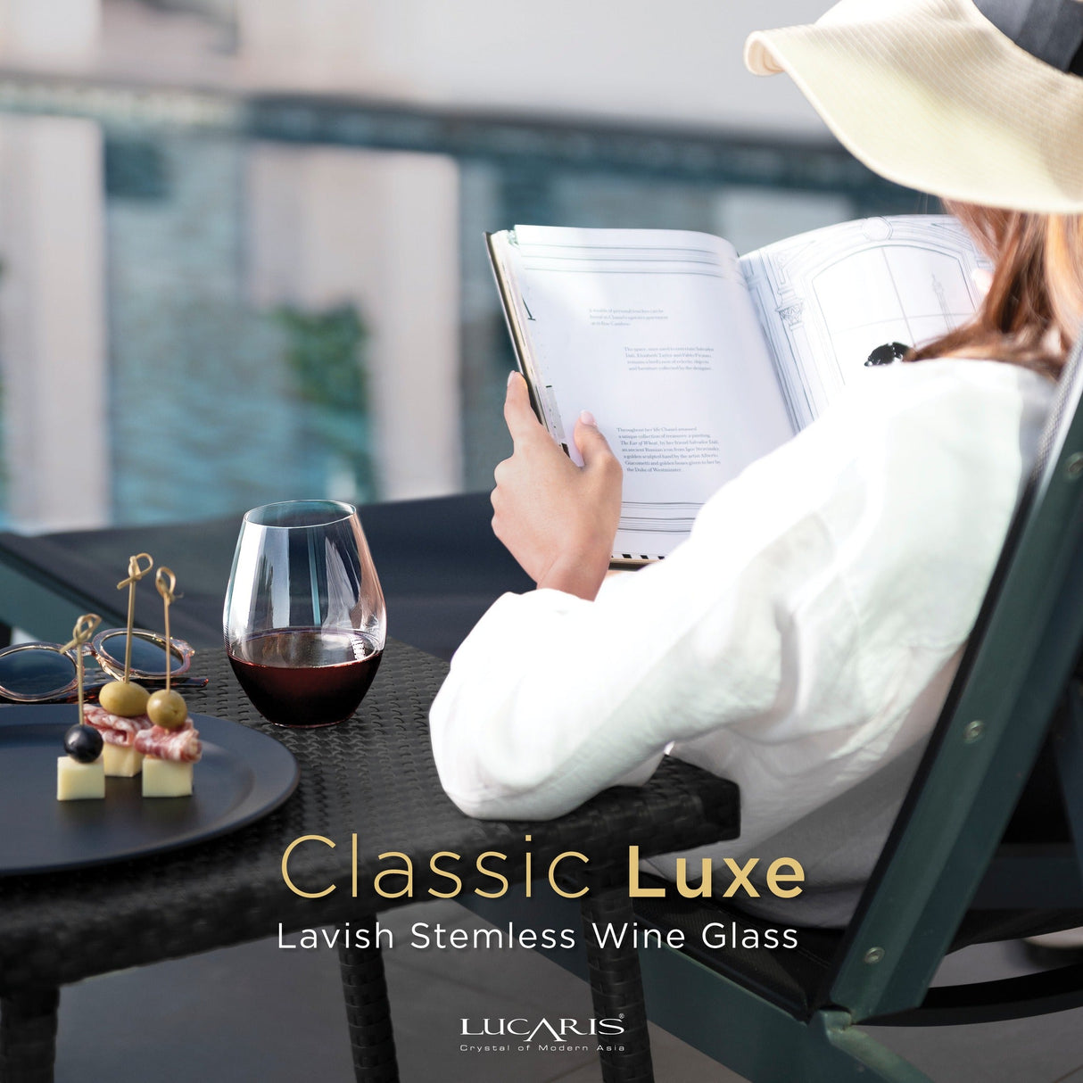 Lavish Stemless Wine Glass Box Set 620ml (Set Of 4)