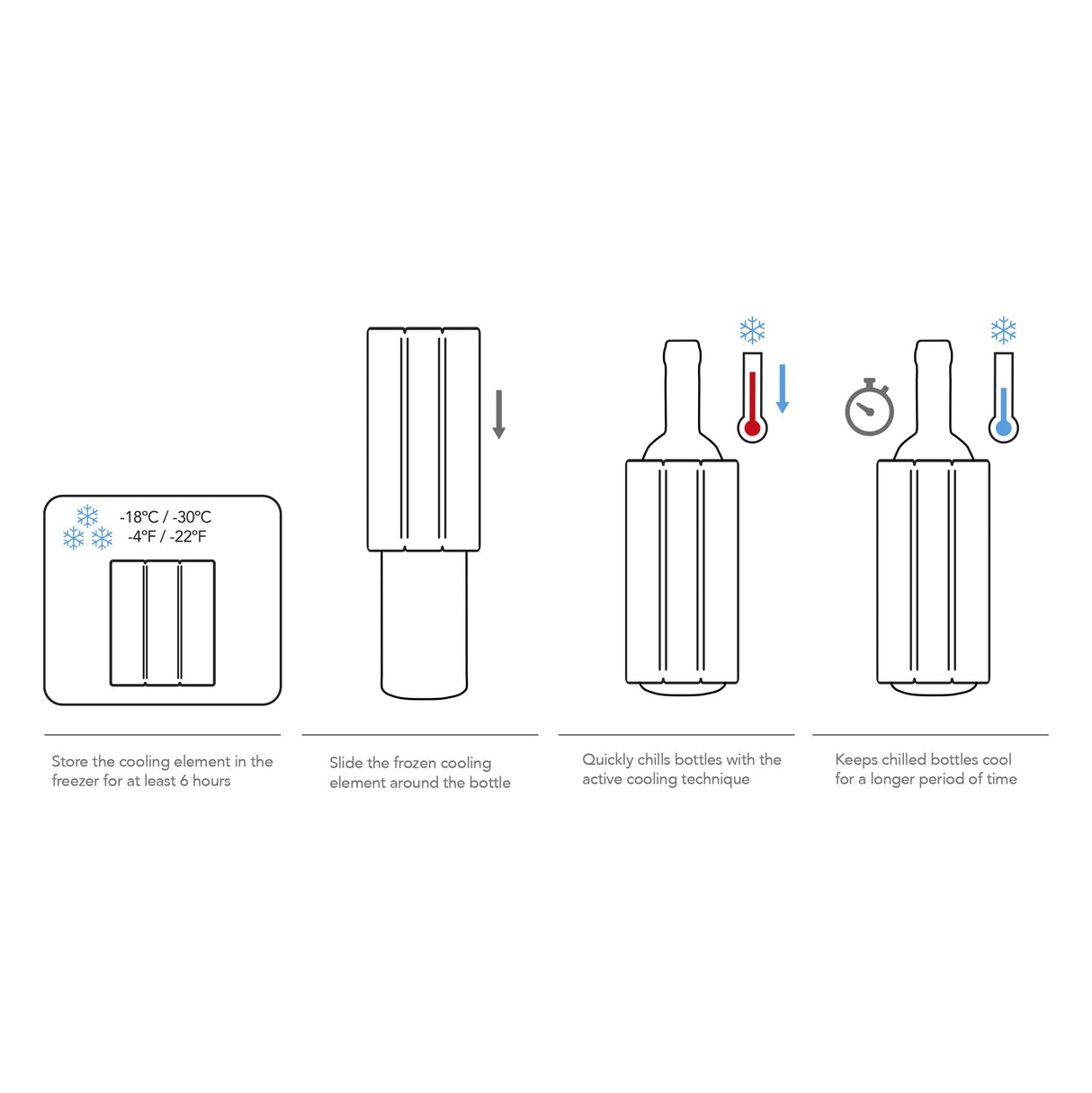 Rapid Ice Wine and Champagne Cooler Set - Platinum