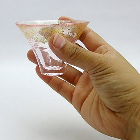 Shofukuhai Mount Fuji Sake Cup 65ml - Gold Pink