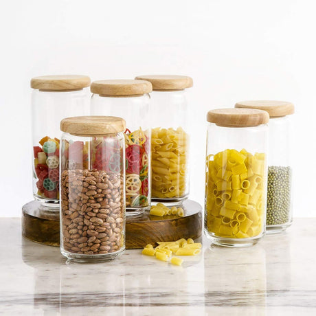 Pop Jar with Wooden Lid 750ml (Set of 3)