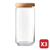 Pop Jar with Wooden Lid 1L (Set of 3)