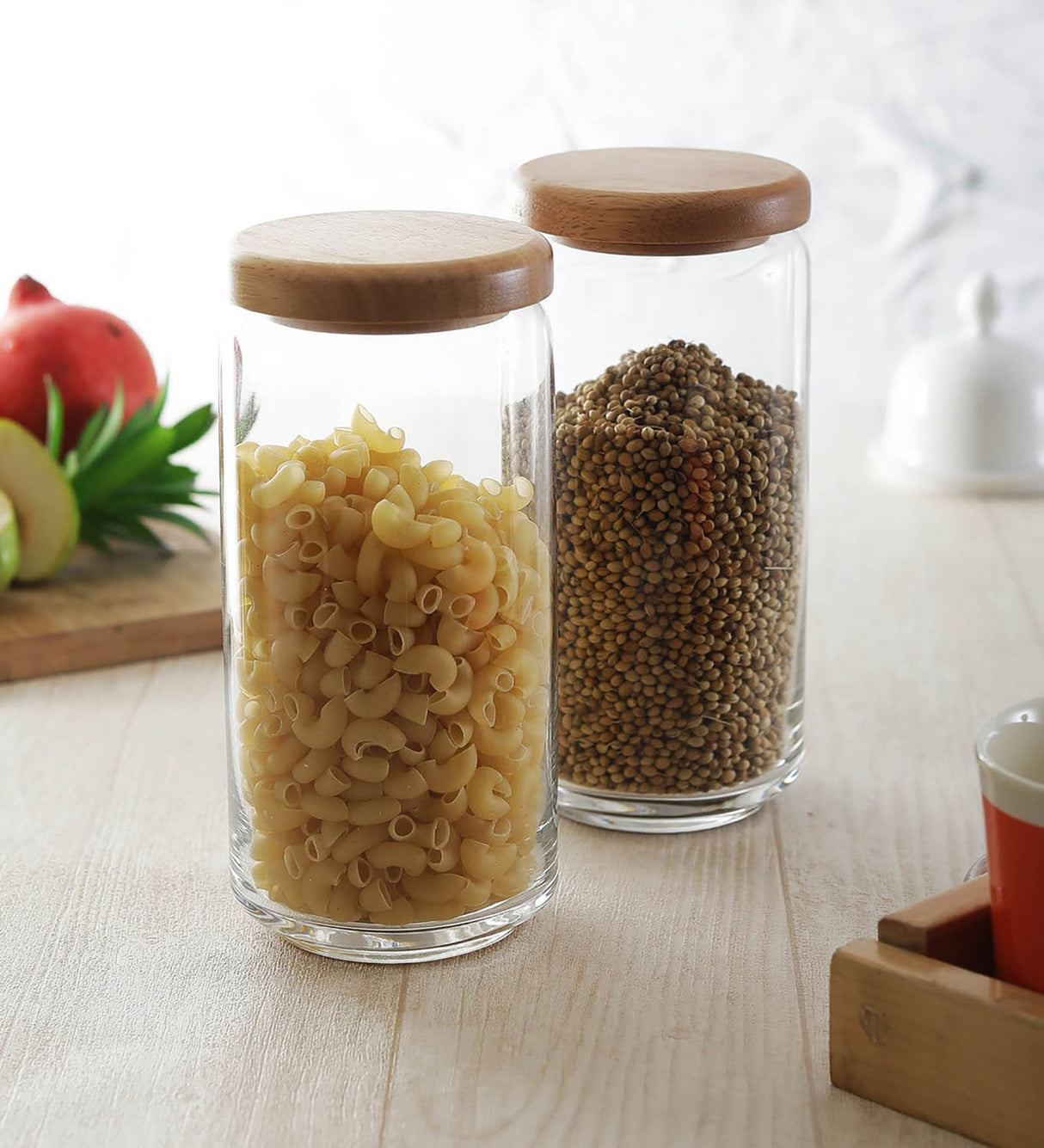 Pop Jar with Wooden Lid 1L (Set of 3)