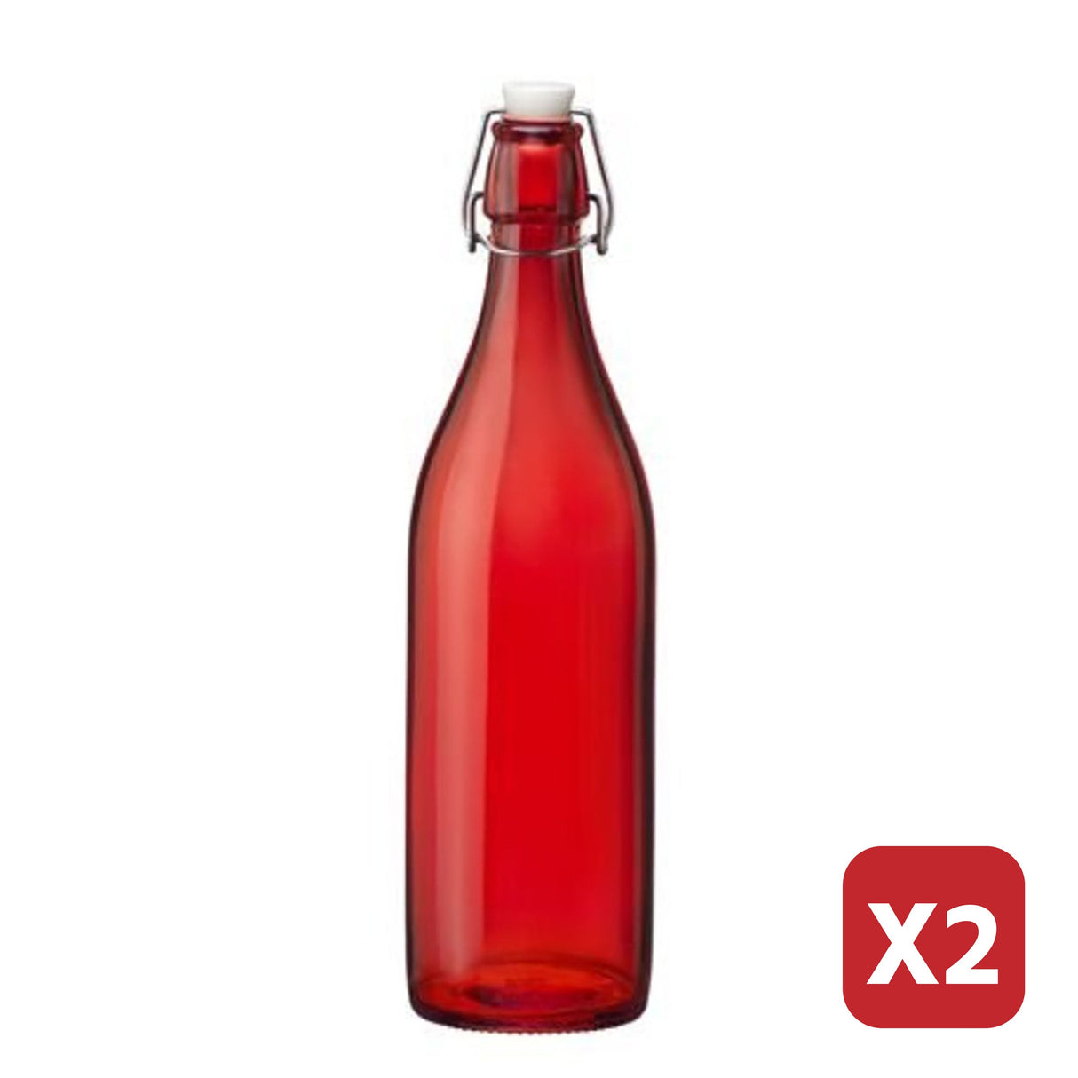 Giara Swing Bottle 1000ml - Red (Set of 2)