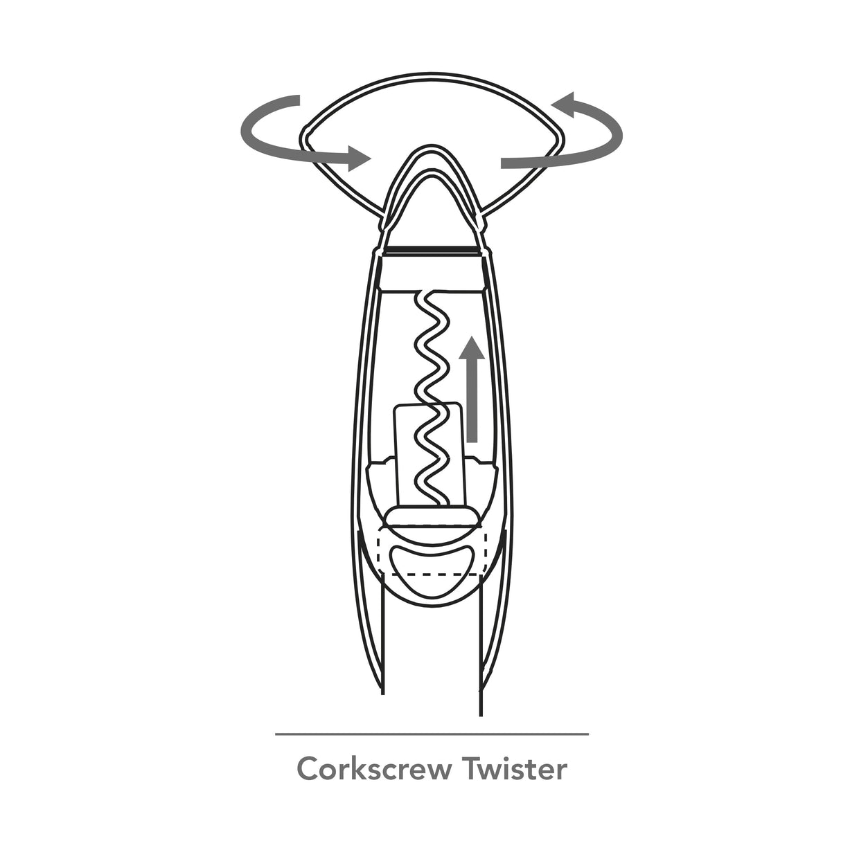 Twister Corkscrew with Bottle Grip - Black