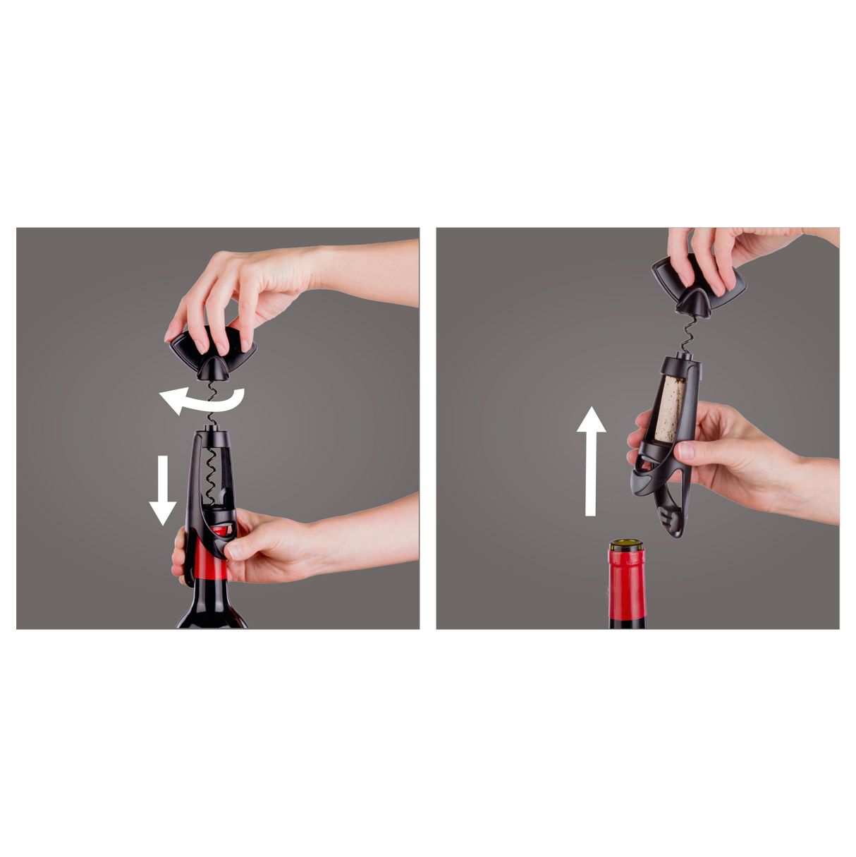 Twister Corkscrew with Bottle Grip - Black