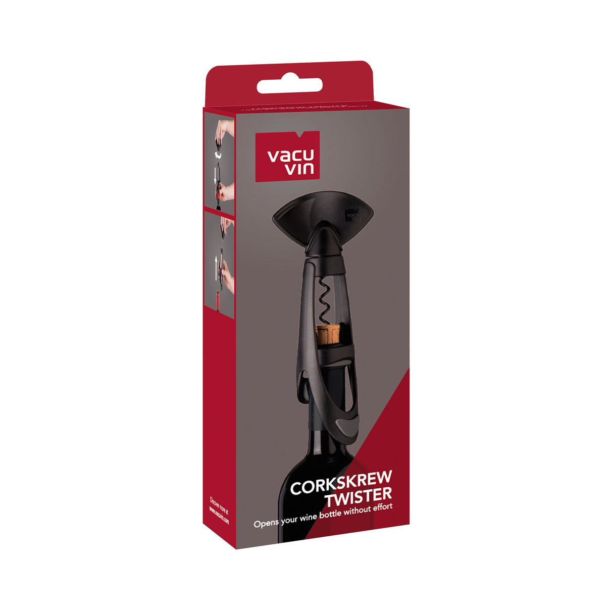 Twister Corkscrew with Bottle Grip - Black