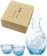 Handmade Sake Cup & Carafe Set - Blue