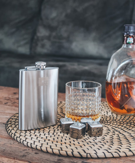 Hip Flask & Funnel - Stainless Steel