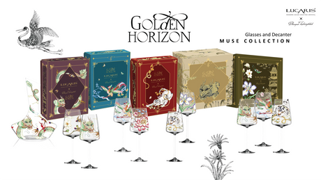 Golden Horizon Muse Red Wine & Decanter Emerald Dragon Set