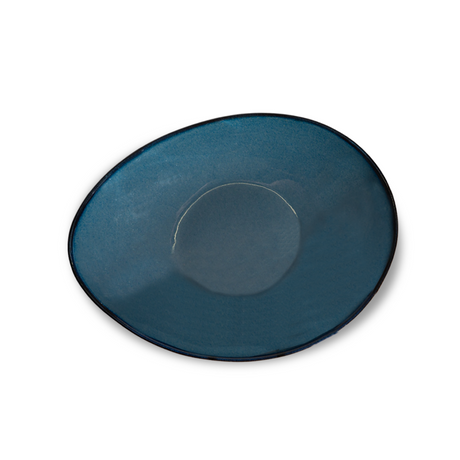 工藝石橢圓形碗 10" l 25 CM - 群青色