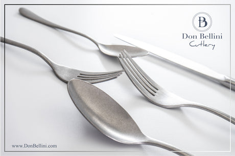 Eleanor 18/10 Stainless Steel 4-Piece Cutlery Set - Silver (Stonewashed)
