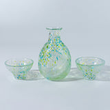 Handmade Sake Cup & Carafe Set - Green