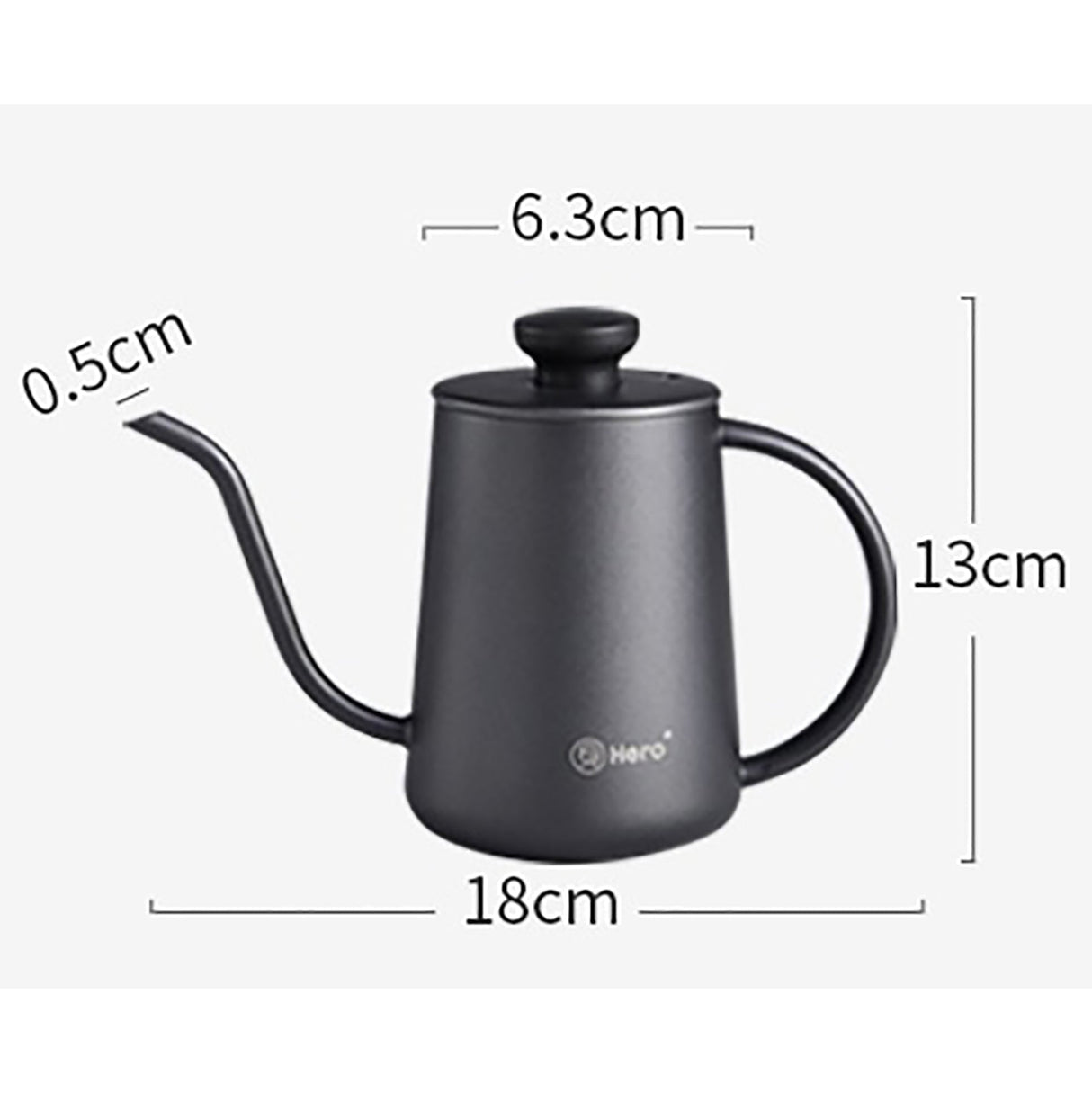 Gooseneck Pour-Over Coffee Tea Kettle 420ml - Black