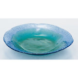 Coral Glass Plate Blue Green 8"