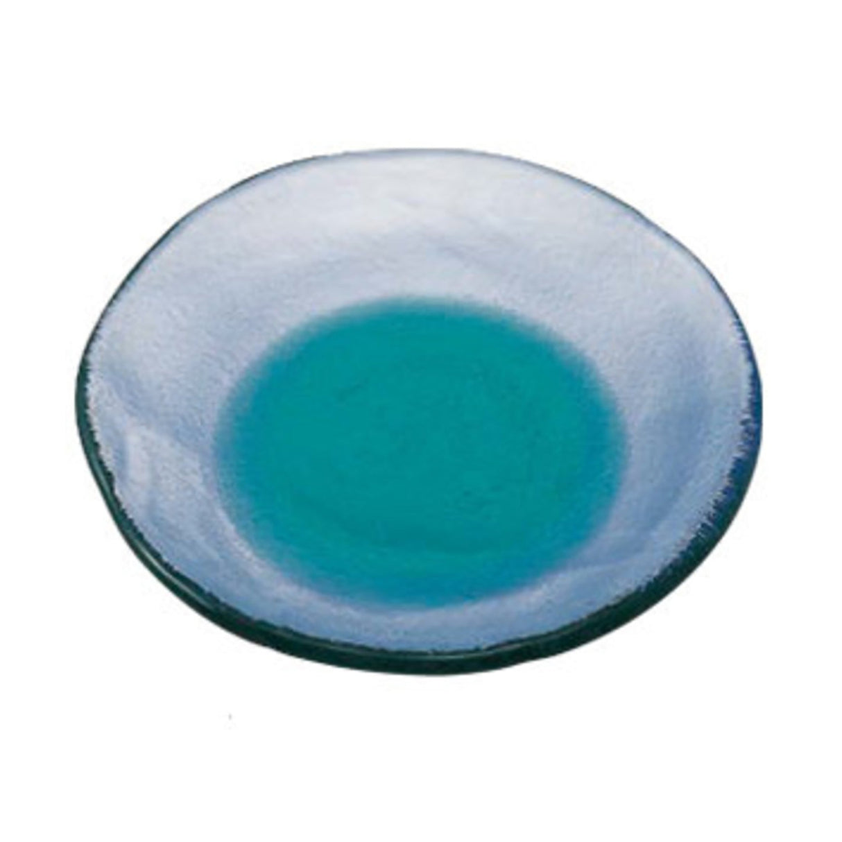 Coral Glass Plate Blue Green 8"