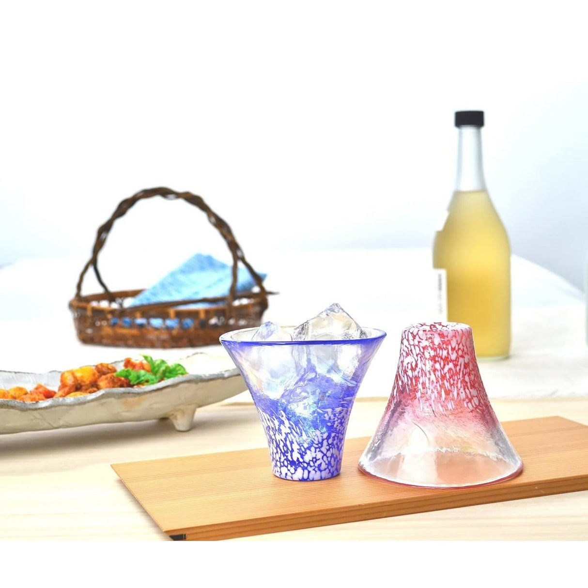 Mount Fuji Blessing Sake Cup 35ml - Blue