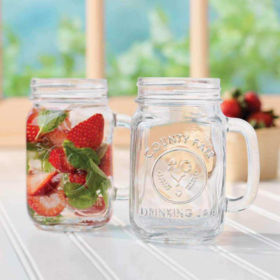 County Fair Drinking Jar 16.5oz | 488ml (Set of 2)