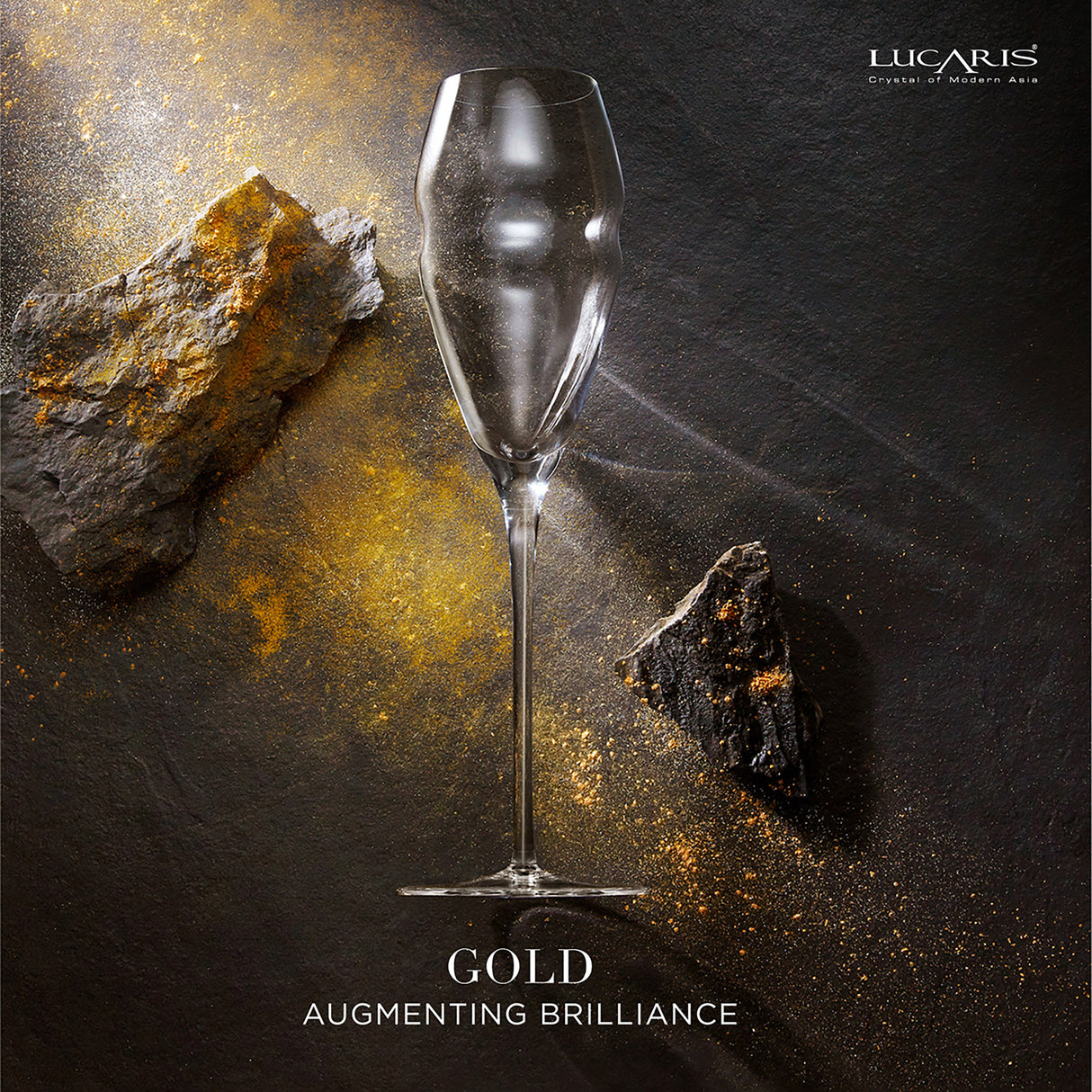 Elements Gold Hand-Made Wine Glass 275ml (Set of 2)