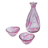 Handmade Sake Cup & Carafe Set - Pink